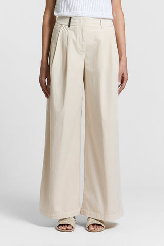 Pantalone in popeline di cotone fiammato