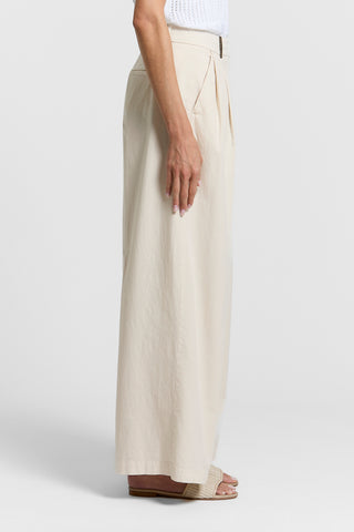 Pantalone in popeline di cotone fiammato