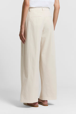 Slub cotton poplin trousers