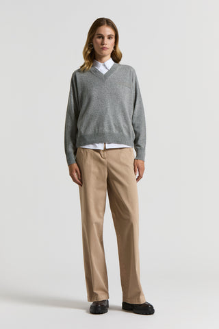 Pantalone in twill mano pesca in cotone