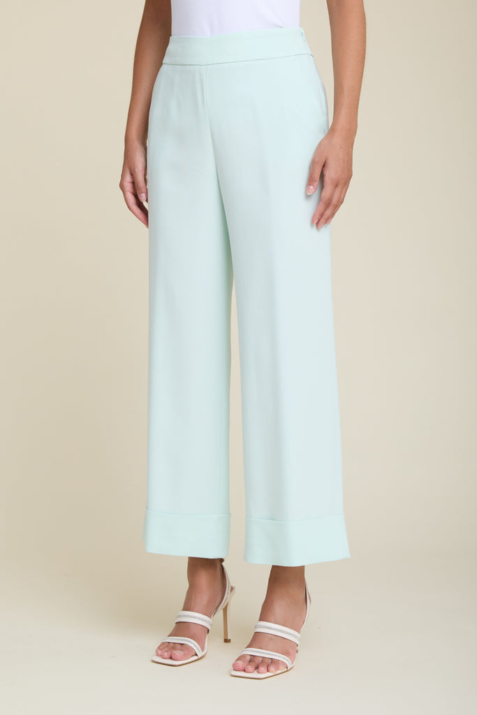 Palazzo trousers in stretch viscose crepe cady  