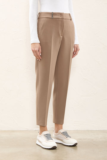 Two-way stretch double technical fabric trousers  