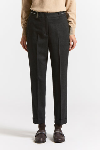 Pantalone in flanella di lana tecnica