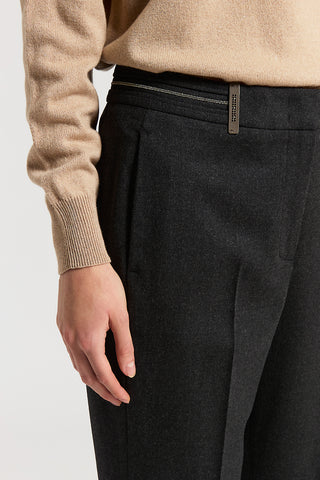 Pantalone in flanella di lana tecnica