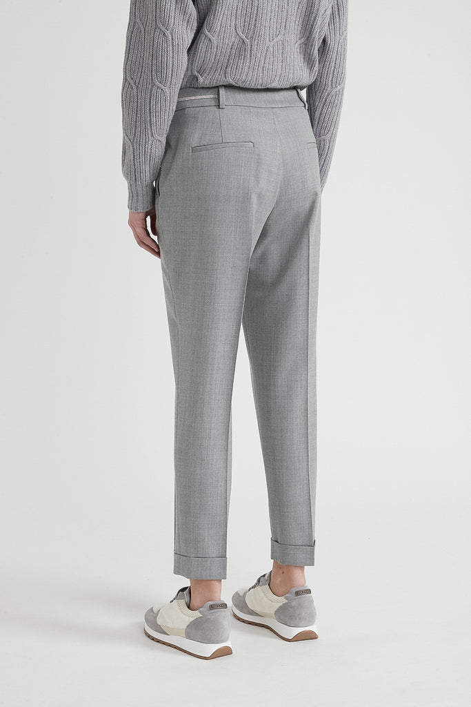 Stretch wool cigarette trousers  