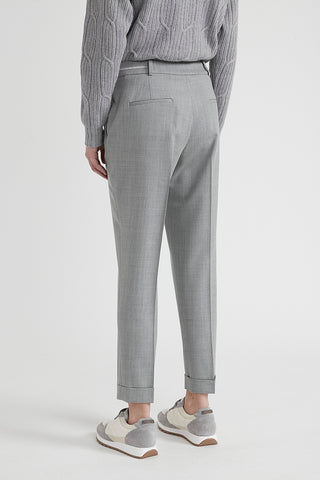 Stretch wool cigarette trousers  