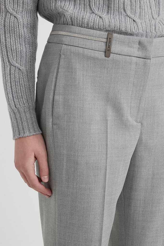 Stretch wool cigarette trousers  