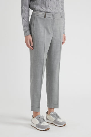 Stretch wool cigarette trousers  