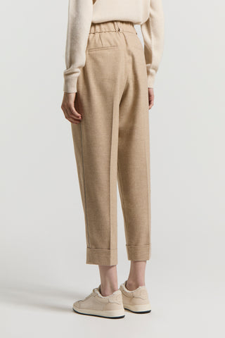 Wool and viscose flannel trousers