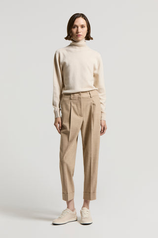 Wool and viscose flannel trousers