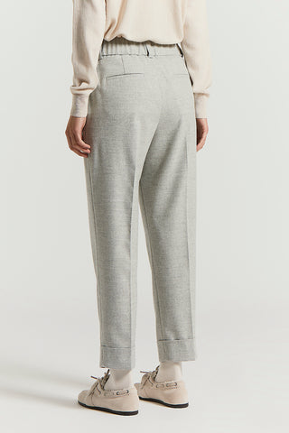 Wool and viscose flannel trousers