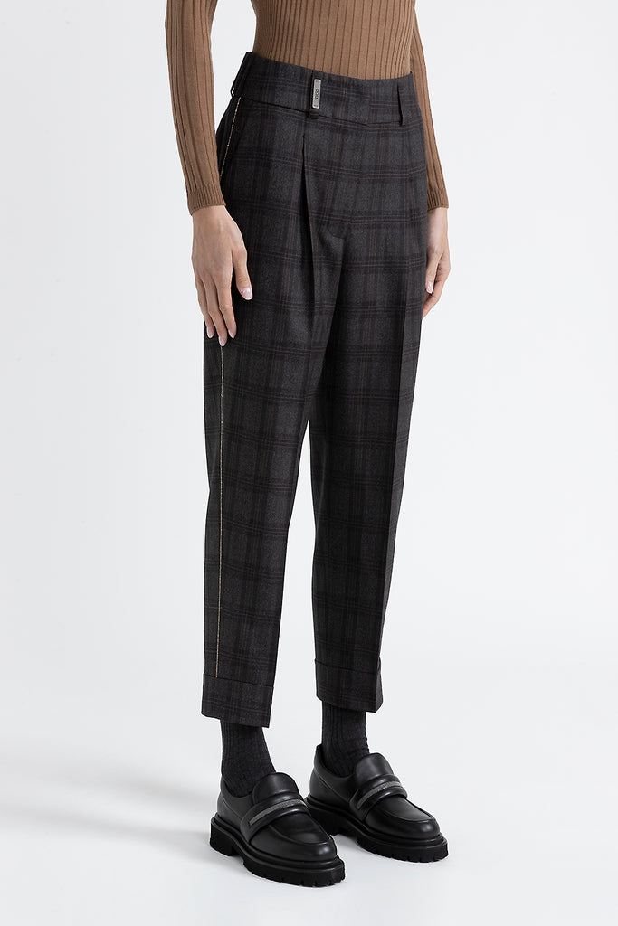 Pure wool cigarette trousers  