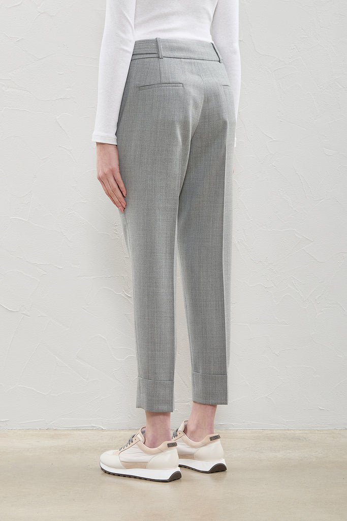 Stretch wool flannel trousers  