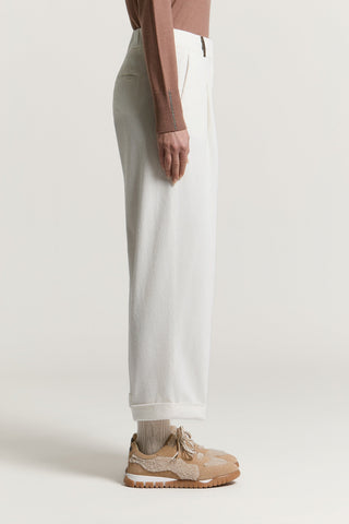 Pantalone in velluto di cotone 500 righe
