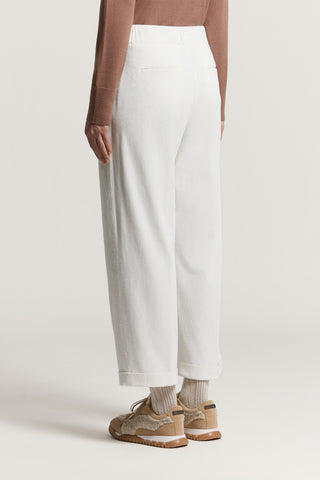 Pantalone in velluto di cotone 500 righe