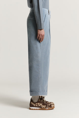 Pantalone in velluto di cotone 500 righe
