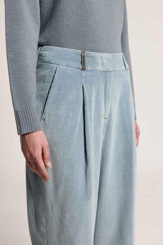 Pantalone in velluto di cotone 500 righe
