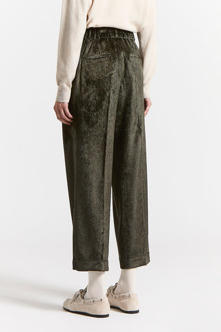 Pantalone in velluto fluido 400 righe in viscosa