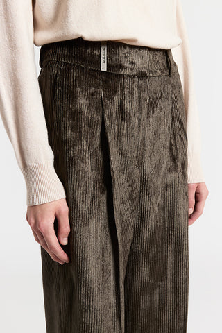Pantalone in velluto fluido 400 righe in viscosa
