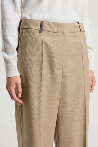 Pantalone in maxi resca cardata in lana