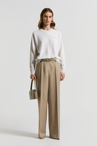 Pantalone in maxi resca cardata in lana