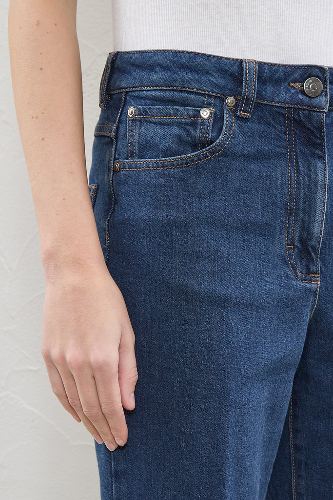 Stretch cotton denim trousers  