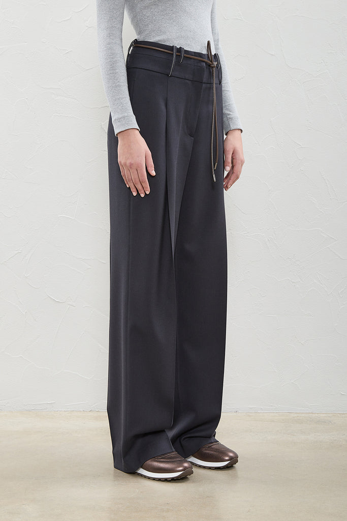 Wool flannel palazzo trousers  