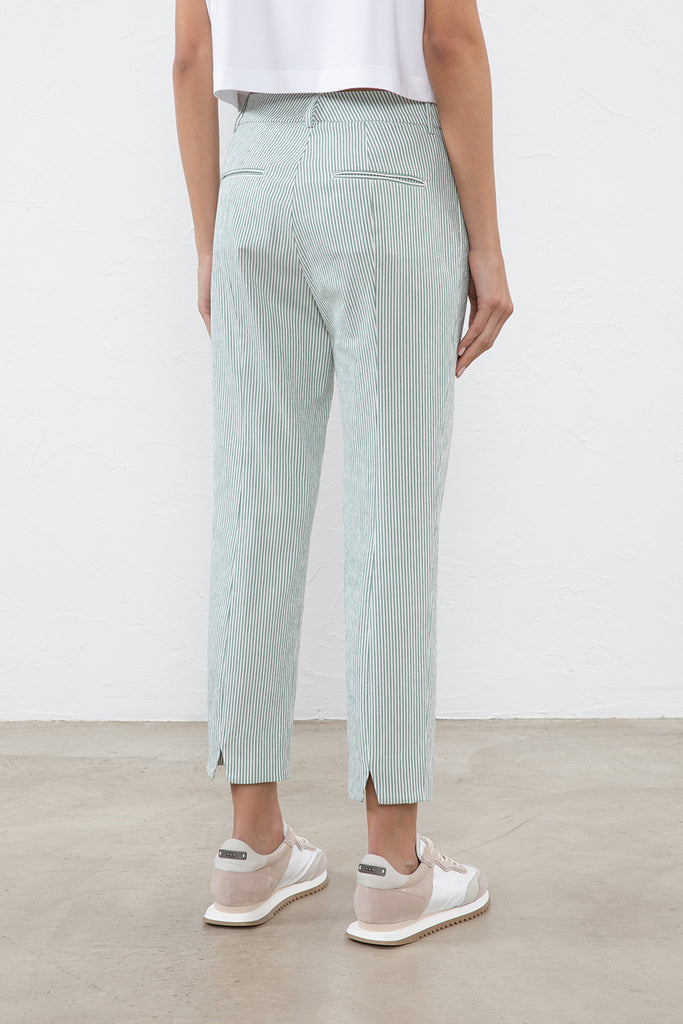 Soft cotton seersucker trousers  