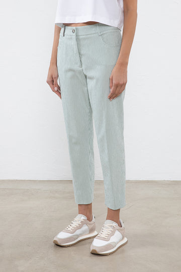 Soft cotton seersucker trousers  