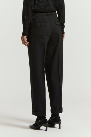 Stretch wool flannel trousers