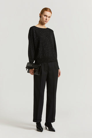 Pantalone in flanella stretch di lana