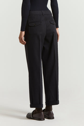 Peach-hand cotton gabardine trousers