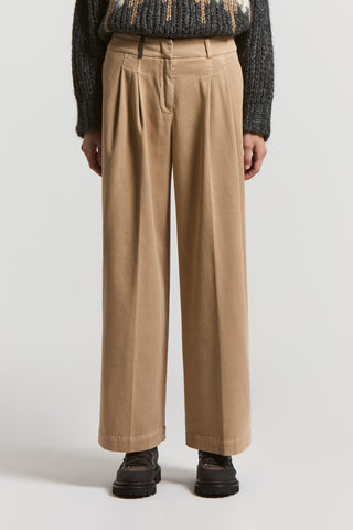 Soft stretch cotton gabardine trousers