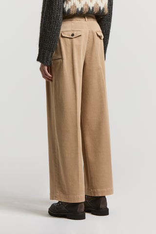 Soft stretch cotton gabardine trousers