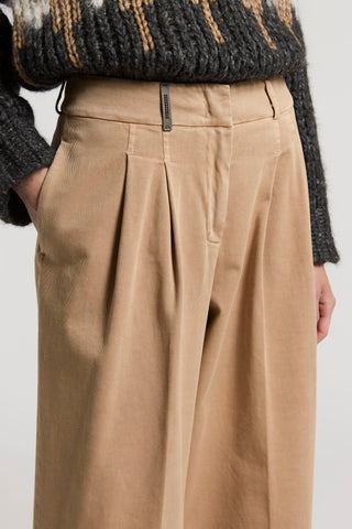 Soft stretch cotton gabardine trousers