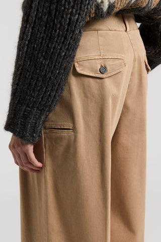 Soft stretch cotton gabardine trousers