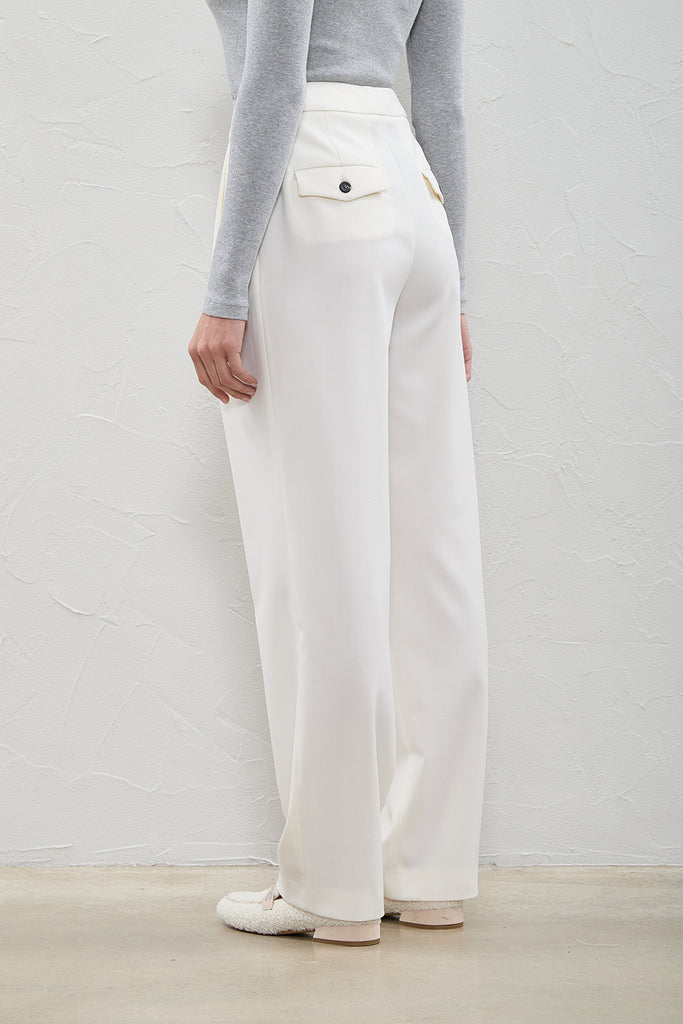 Comfort wool twill pleated trousers  