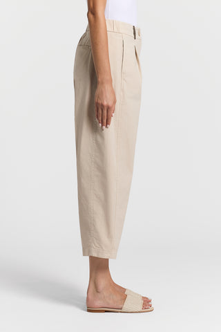 Pantalone in popeline di cotone fiammato