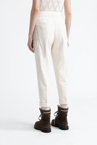 Cotton gabardine cargo trousers  