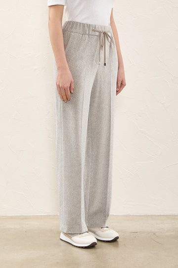 Wide jogger trousers in Lurex chenille  