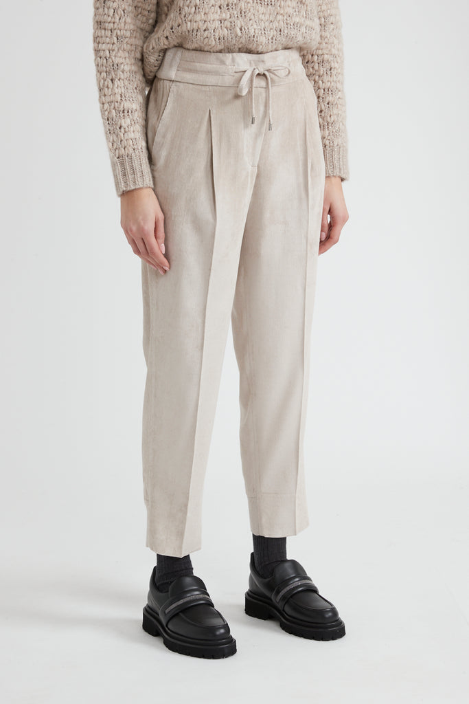 Needlecord carrot trousers  