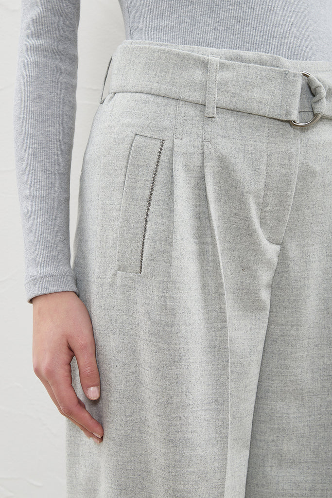 Stretch wool and viscose flannel trousers  