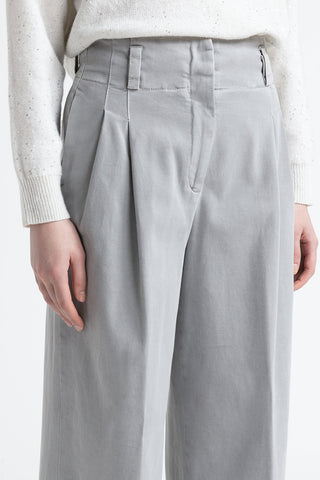 Cotton gabardine palazzo trousers  