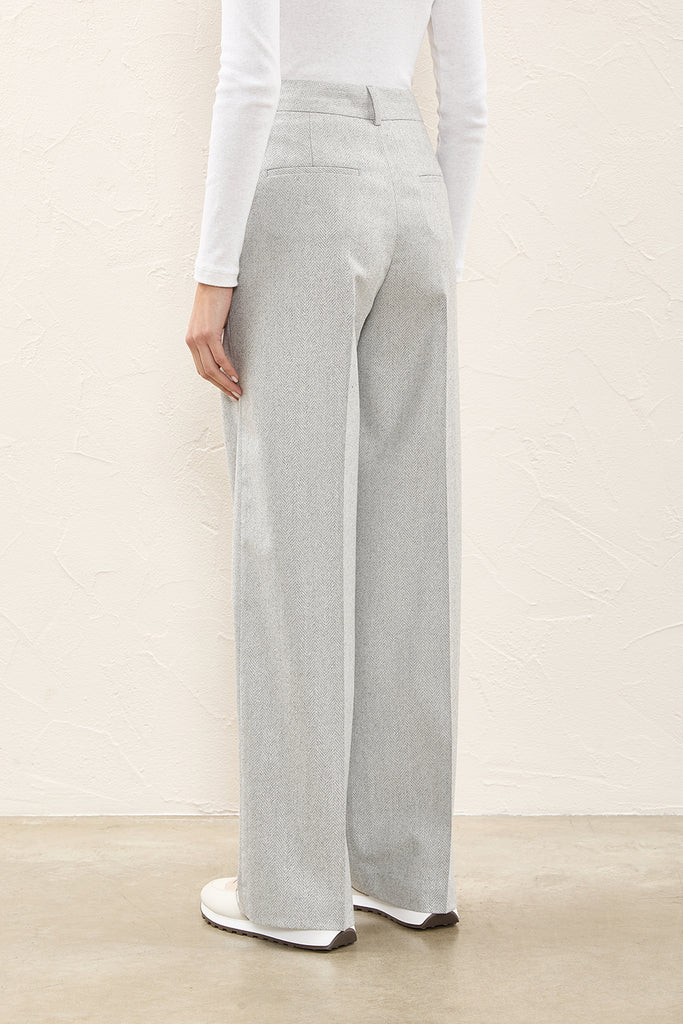 Soft lurex flannel palazzo trousers  