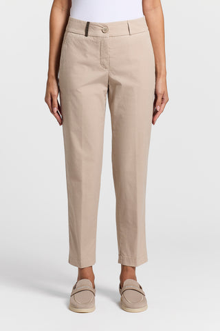 Pantalone in popeline di cotone tinto in capo