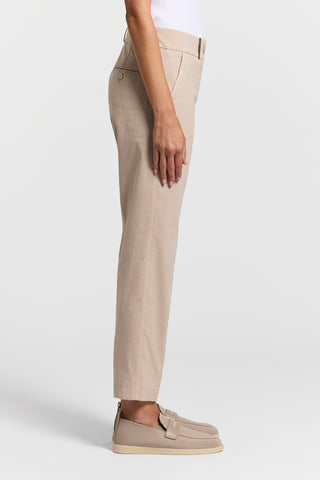 Pantalone in popeline di cotone tinto in capo