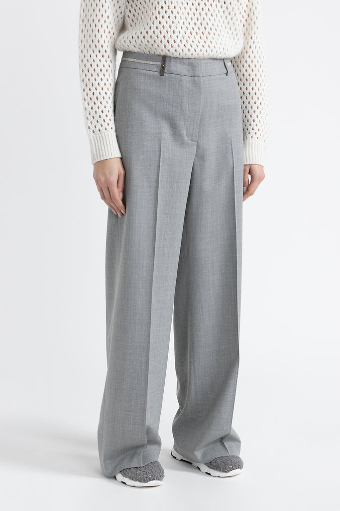 Stretch wool palazzo trousers  