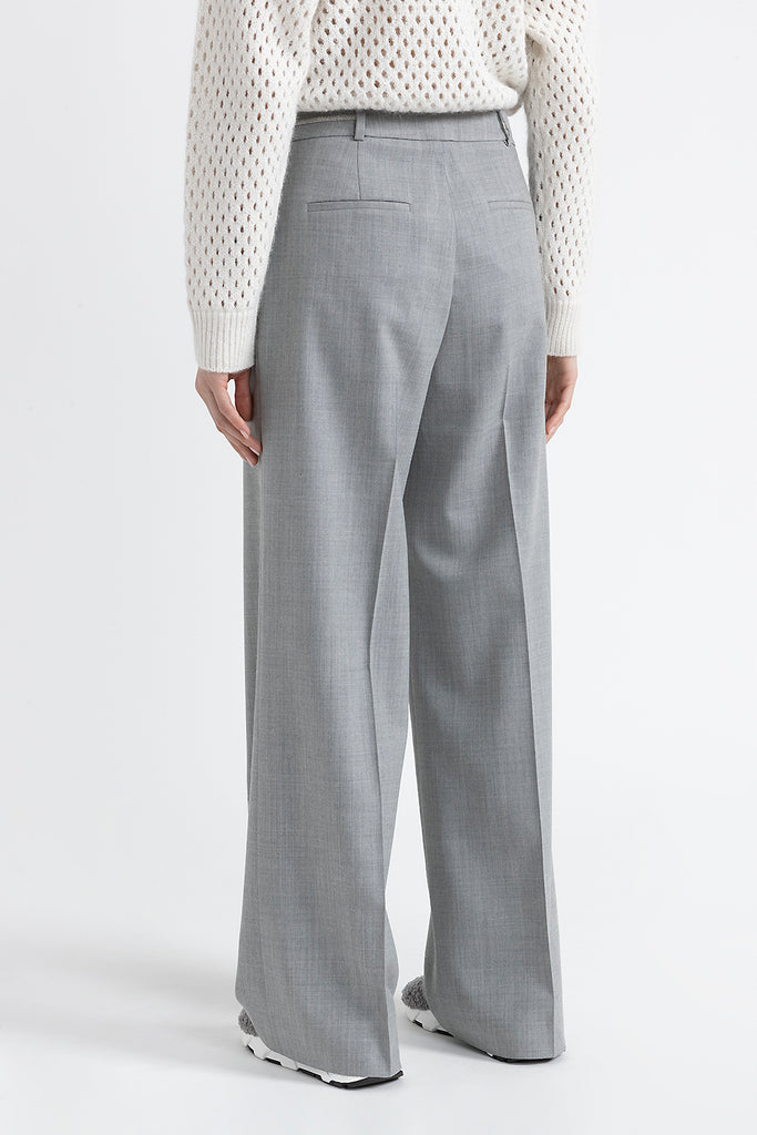 Stretch wool palazzo trousers  