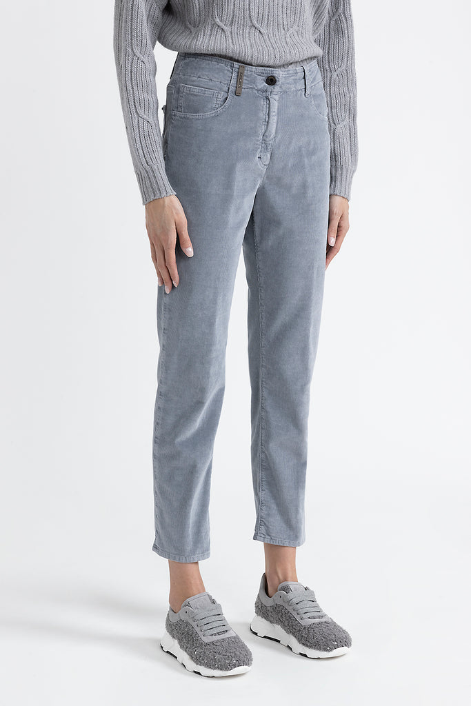 Needlecord denim cigarette trousers  