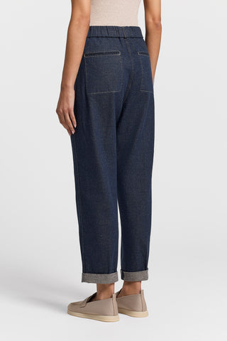 Pantalone in twill di cotone lino